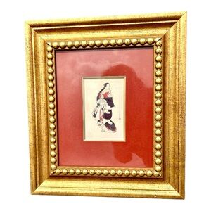 Framed Art with Gold Beaded 14 x 16 Frame